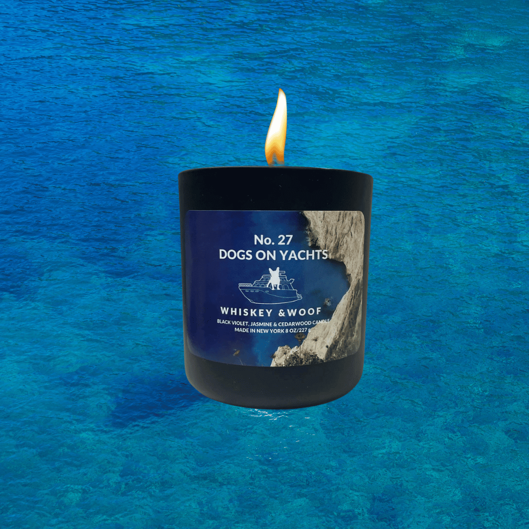 No. 27 Dogs on Yachts - Black Violet, Jasmine & Cedarwood Scented Candle