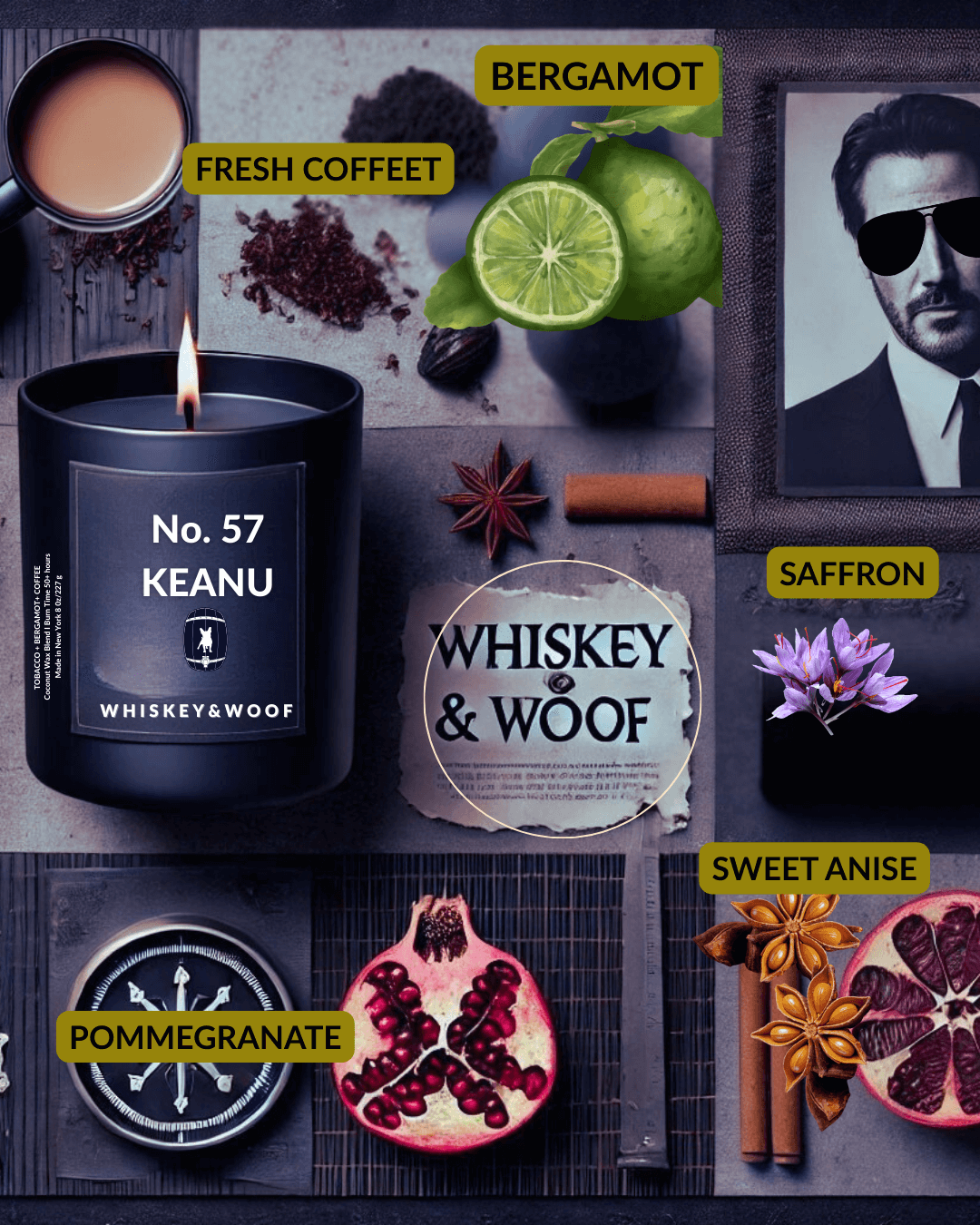 No. 57 Keanu | Tobacco, Bergamot + Fresh Coffee Scented Candle