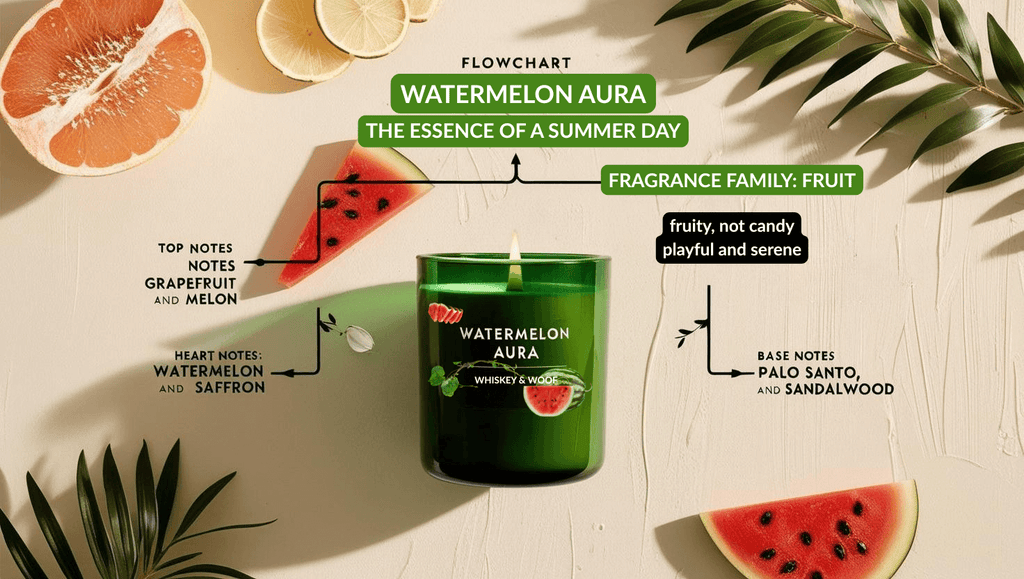 No. 32 Watermelon Aura l Watermelon, Palo Santo & Sandalwood LuxuryScented Candle
