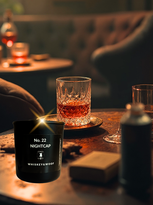 Bourbon & Sandalwood Luxury Scented Candle | Whiskey & Woof No. 22 Nightcap